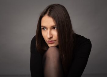 The attractive brunette girl